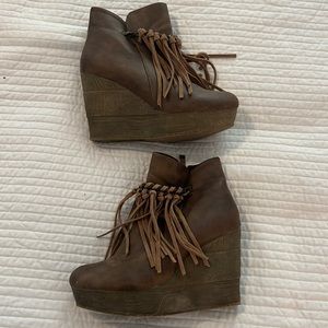 Sbicca Vintage Collection Fringe Platform Booties